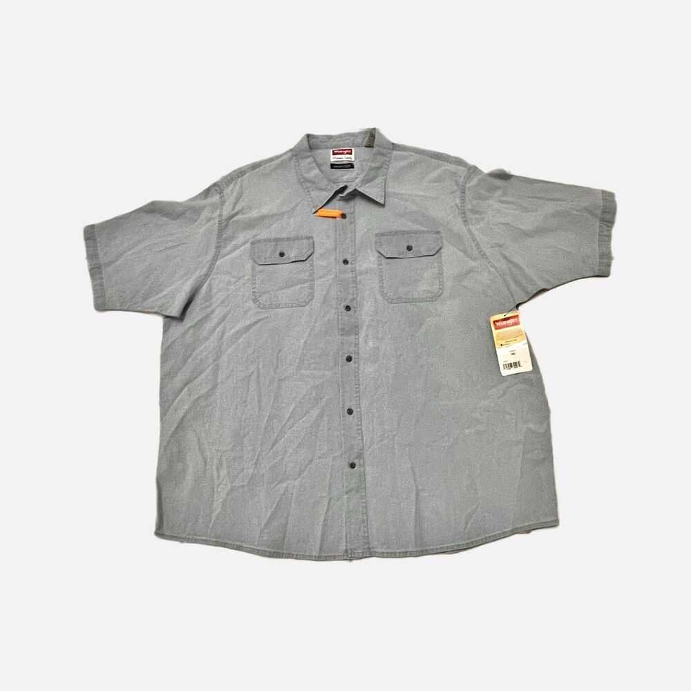 Wrangler Premium Comfort Flex Blue Denim Shirt Size 3XL/3TG  NWT